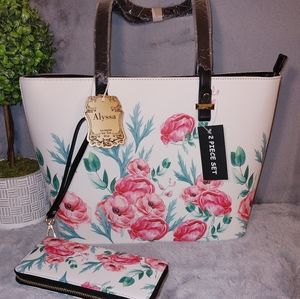 Floral print tote